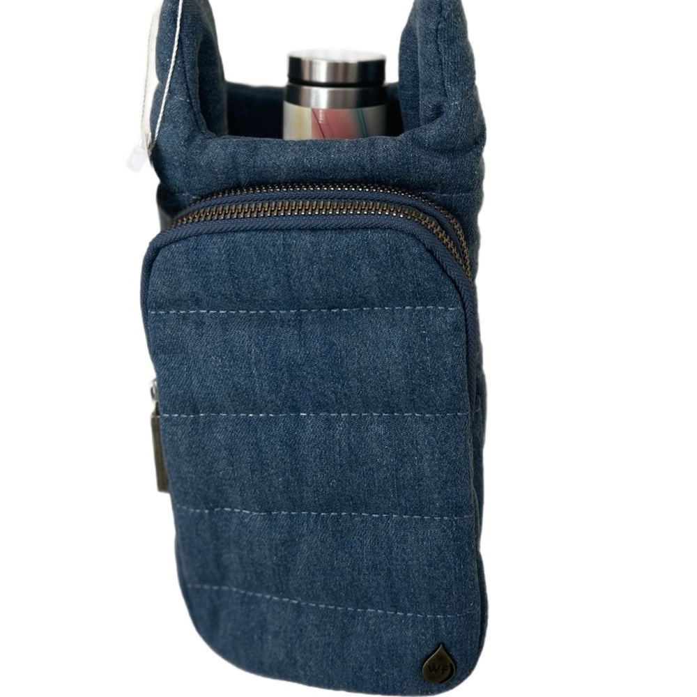 New Stylish Demin Puffer Bottle Bag Crossbody - Picture 7 of 13